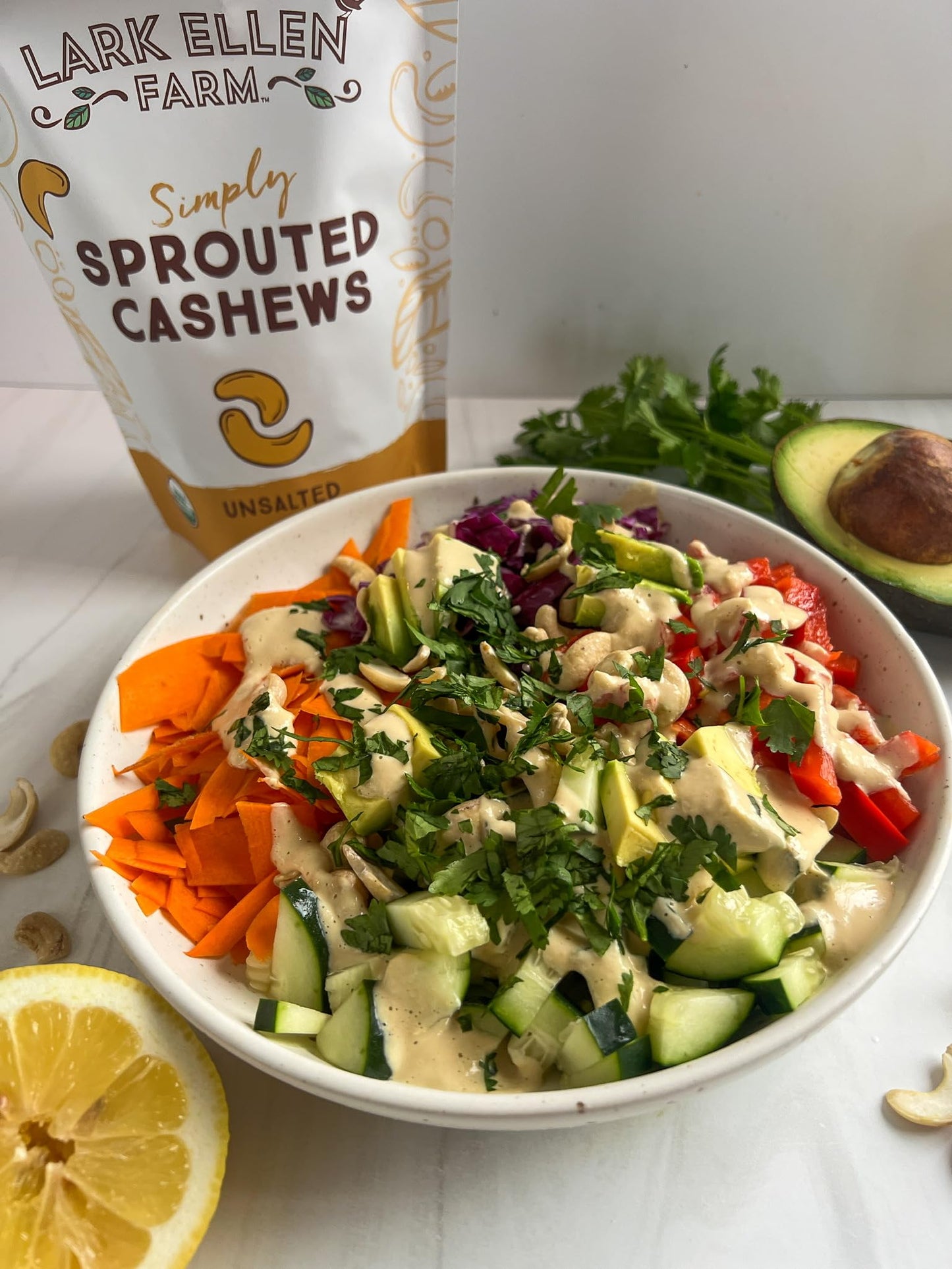 Lark Ellen Farm Variety Pack - Sprouted Raw Walnuts, Almonds & Cashews Unsalted, Certified Usda Organic, Gluten-Free Nuts Make A