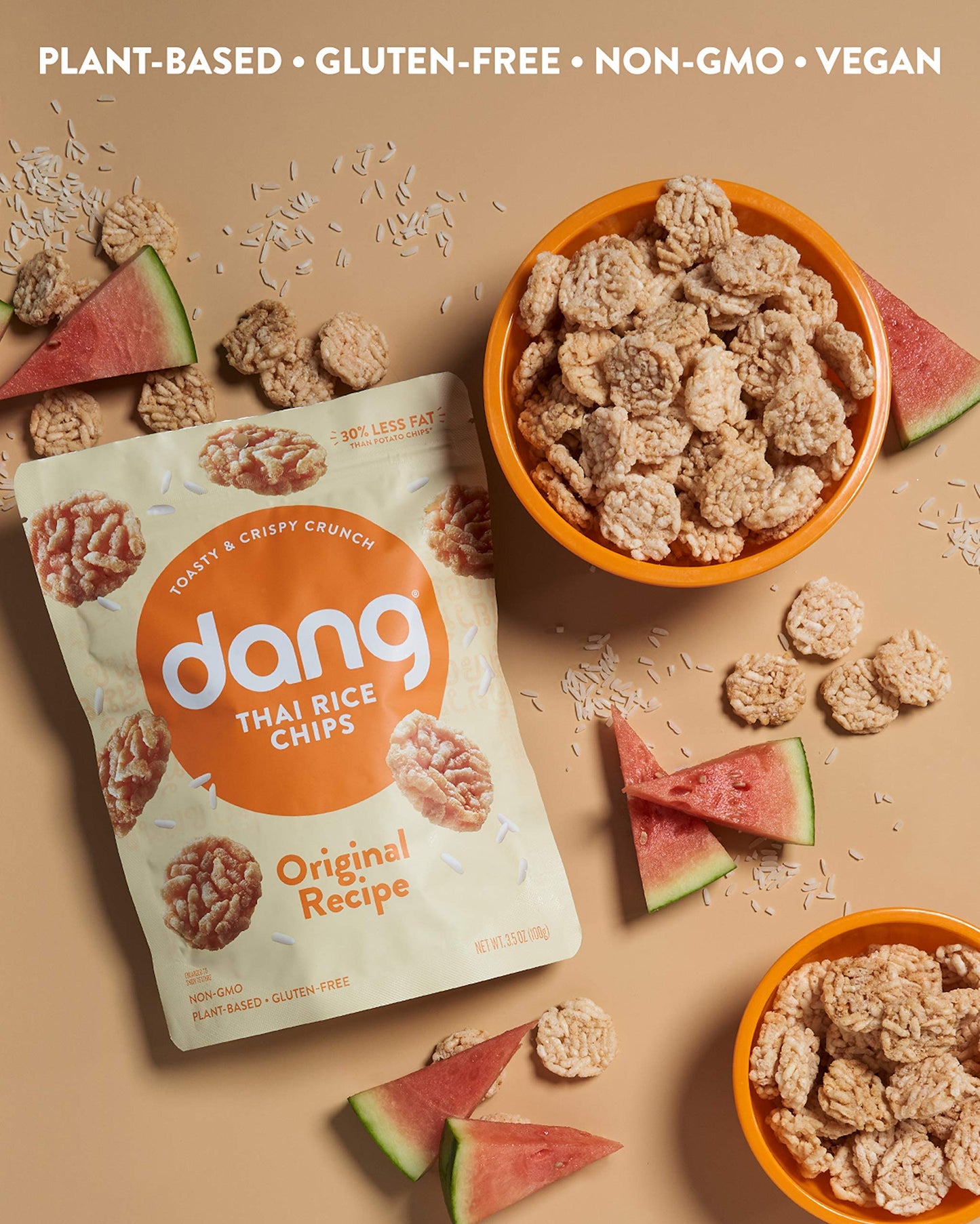 Dang Thai Rice Chips | Original | 12 Pack | Vegan, Gluten Free, Non Gmo Rice Crisps, Healthy Snacks Made With Whole Foods | 3.5