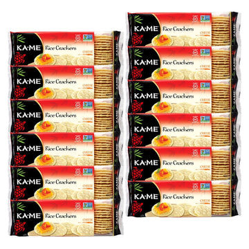 KA-ME Gluten-Free Cheese Rice Crackers 3.5 oz (Pack of 12), Authentic Asian Ingredients and Flavors, Certified Gluten-Free, No A