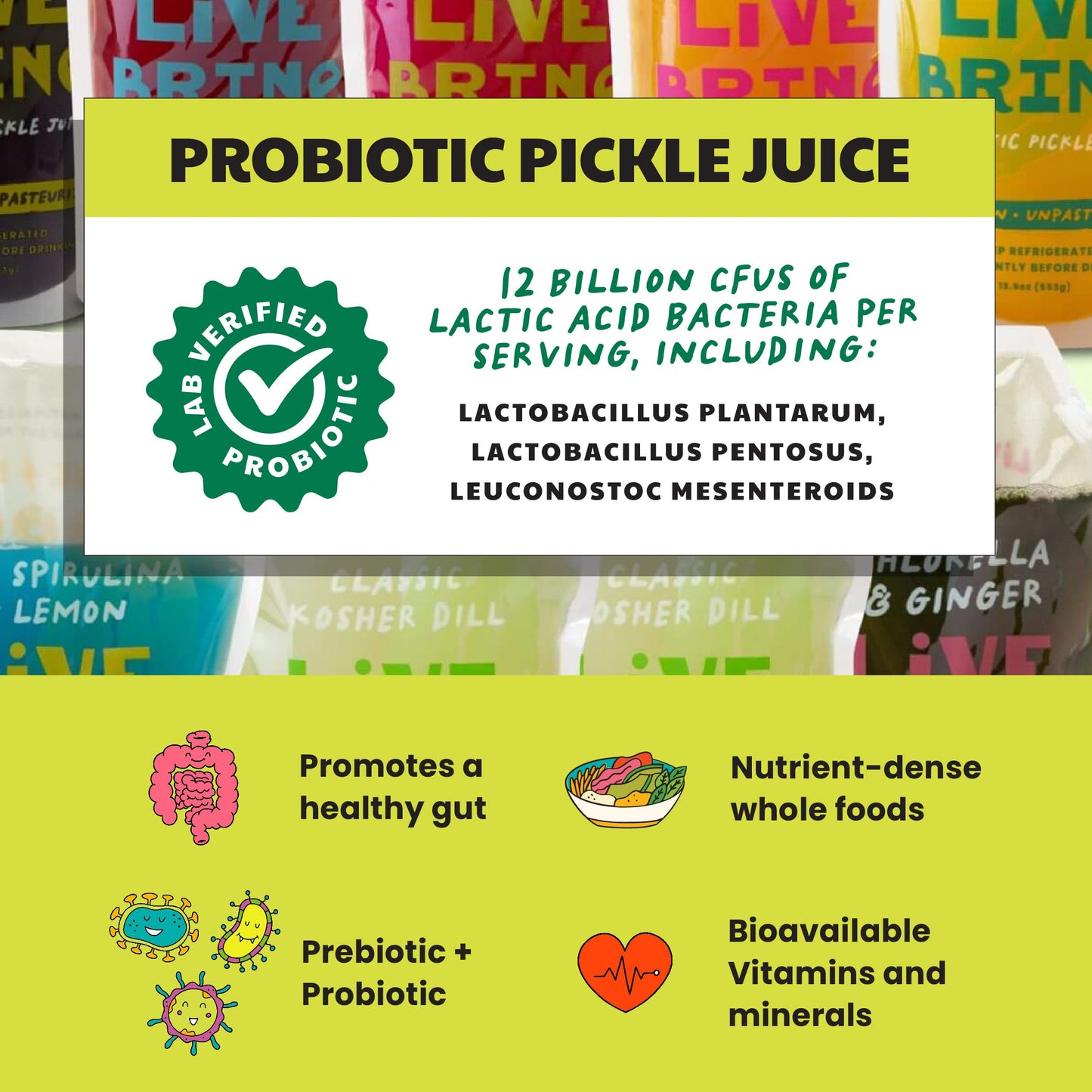 Olive My Pickle Probiotic Pickle Juice - 117 Ounces | 6 Pack Bundle Of Livebrine Aji Amarillo & Mango Pickle Juice With Natural