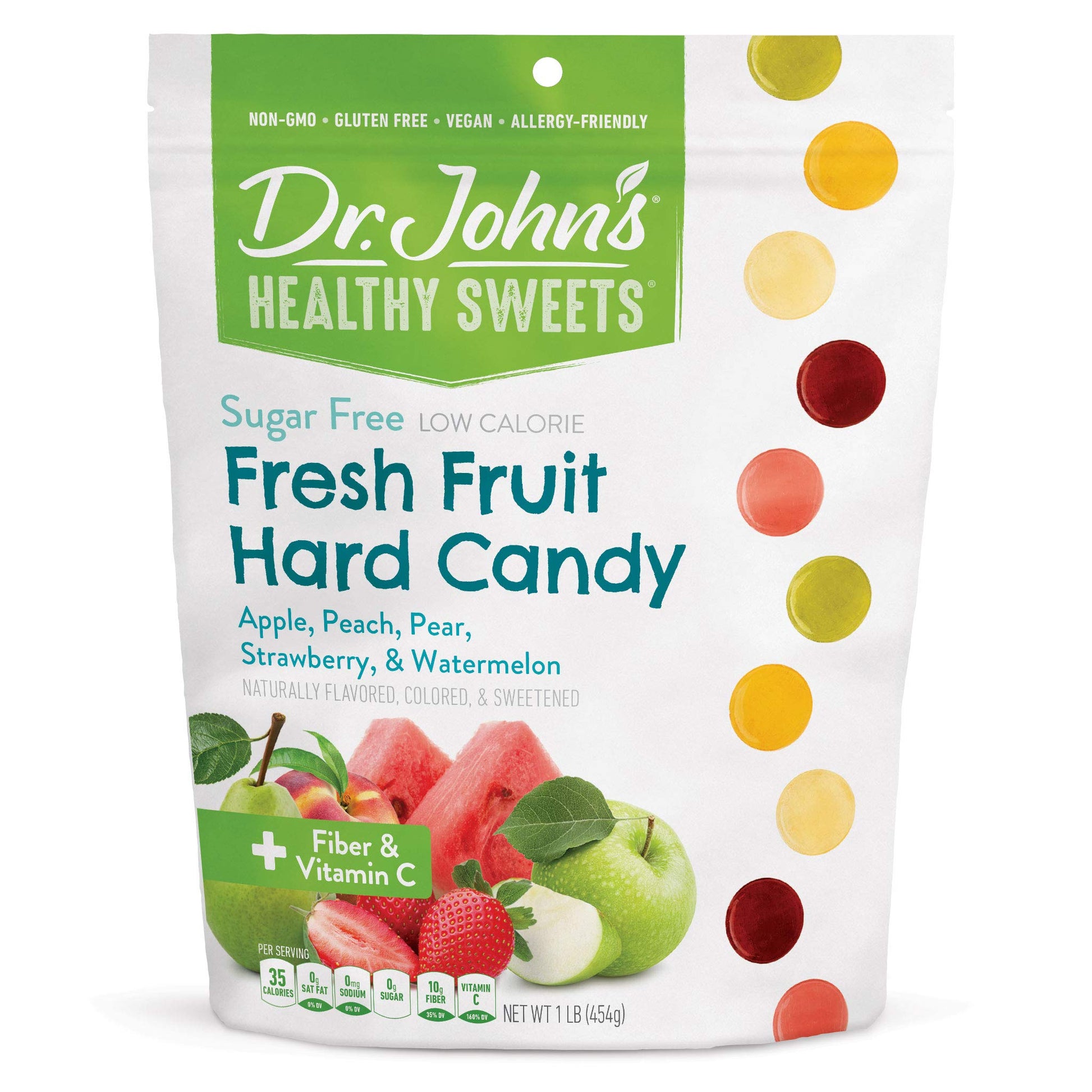 Dr. Johns Sugar Free Candy, Healthy Hard Candy with Zero Sugar, Low Calorie Snacks, Keto Friendly, Vegan, Gluten Free, Fresh Fru