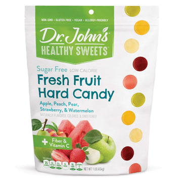 Dr. Johns Sugar Free Candy, Healthy Hard Candy with Zero Sugar, Low Calorie Snacks, Keto Friendly, Vegan, Gluten Free, Fresh Fru