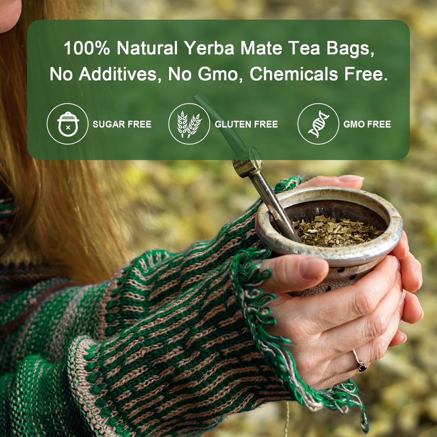 GORNVB Unsmoked Yerba Mate Tea Bags, Organic, 30 Count, Rich in Chlorophyll and Antioxidants