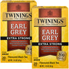 Twinings Earl Grey Tea Extra Strong 2-Pack - A Bright and Zesty Black Tea Infused with Citrus Bergamot Flavours, Caffeinated Tea
