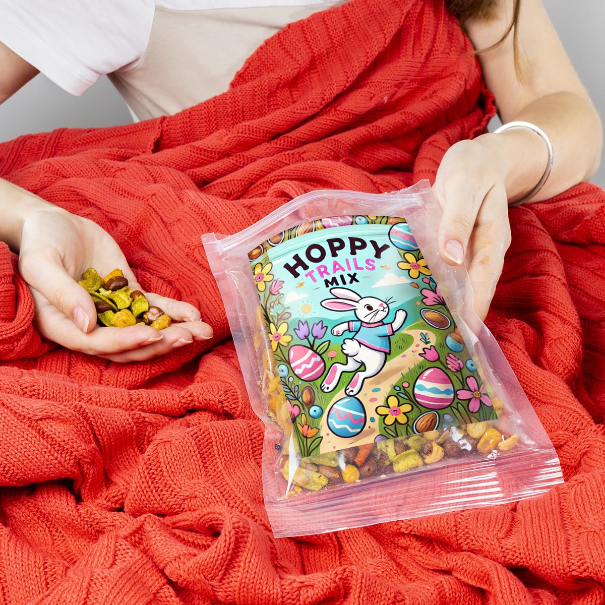 Gears Out Uncle Franks Hoppy Trails Mix - Easter Trail Mix with Peanuts, Pepitas, Churritos & Cashews, 9 Ounce Pack