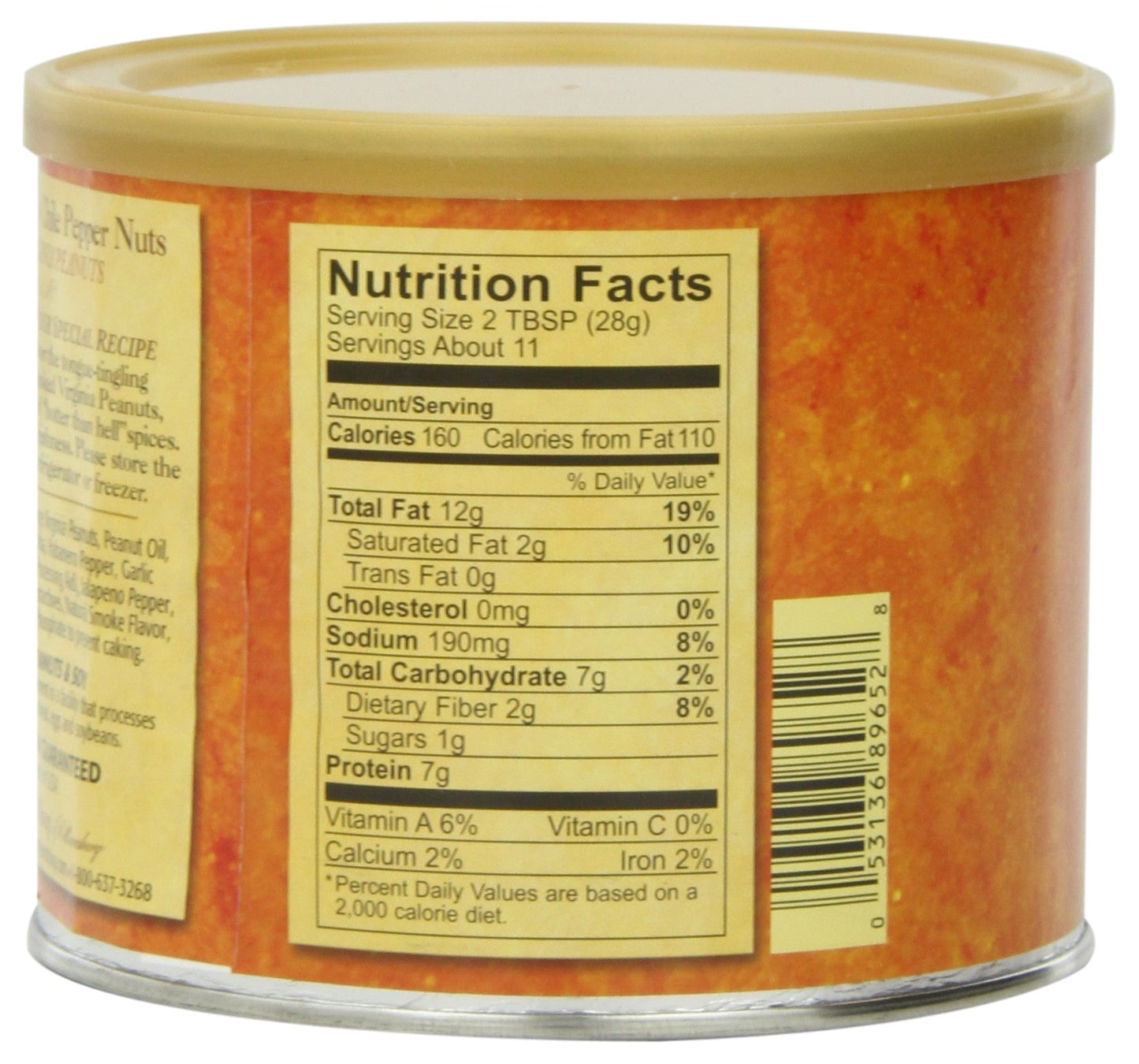 The Peanut Shop Of Williamsburg Hot Habanero Chile Pepper Nuts, 10.5-Ounce Tin