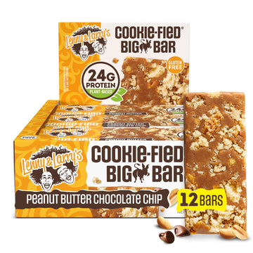 Lenny & Larry'S Cookie-Fied Big Bar - Peanut Butter Chocolate Chip Vegan Protein Bars 12X90G - Healthy Snacks, 24G Plant Protein
