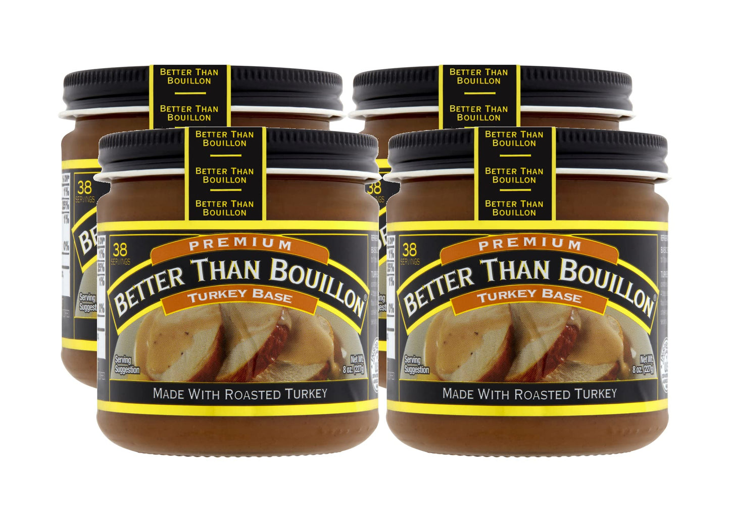 Better Than Bouillon Premium Turkey Base, Roasted Turkey Flavor, 8 Ounce (Pack of 4)