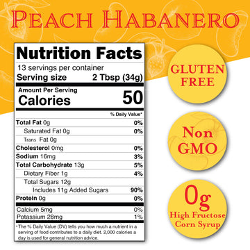 Cornabys Peach Habanero Spicy Sauce (14.9 Oz.) Pack Of 1 | Perfect Combination Of Fruity And Spicy | Grilling Sauce For Chicken,