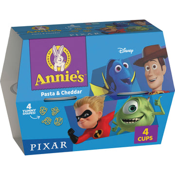 Annie's Disney Pixar Macaroni and Cheese, Microwavable Pasta and Cheddar, 4 Cups, 7.48 oz
