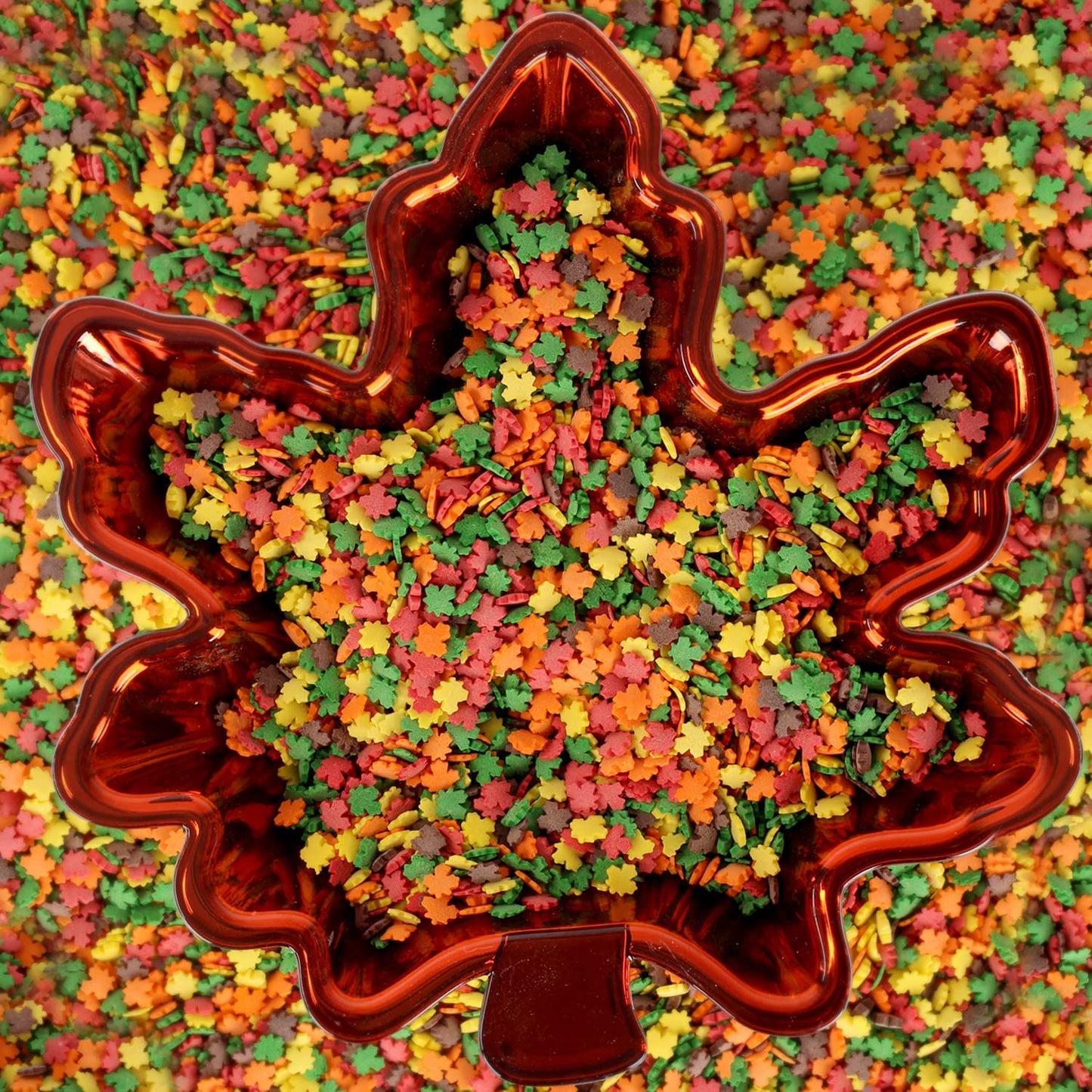 Autumn Leaf Confetti Sprinkles - 10 Oz Bulk - Thanksgiving Jimmies - Fall Leaves For Cake Cupcake Cookie Decorating - Harvest Decorating - Dessert Topping