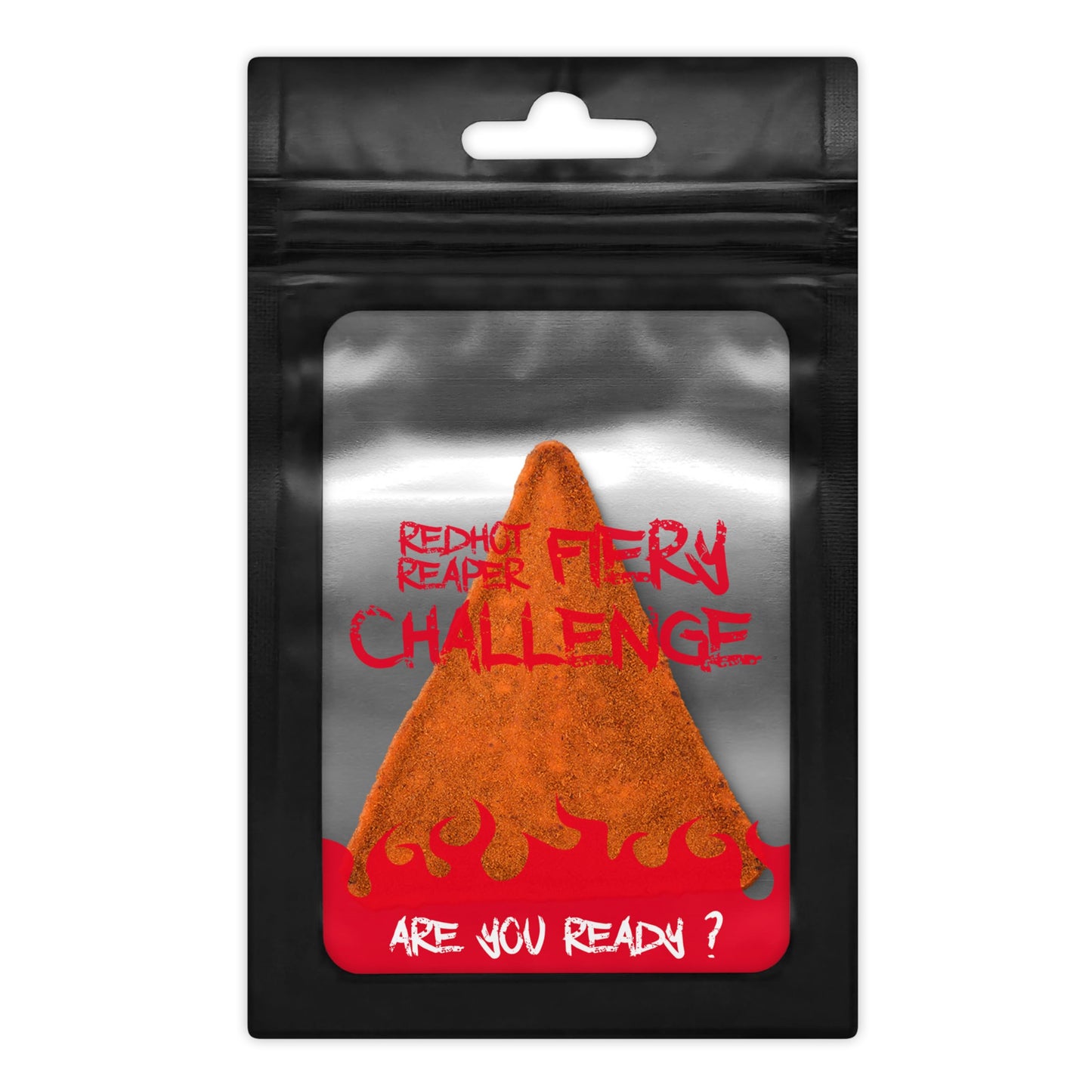 Red Hot Reaper Hot Chip Challenge - Super Spicy Carolina Reaper & Trinidad Scorpion - 1.41 oz Pack, Black