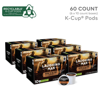 Laughing Man Hugh s Blend Keurig Single-Serve K-Cup Pods, Medium Roast Coffee, 60 Count (6 Packs of 10)