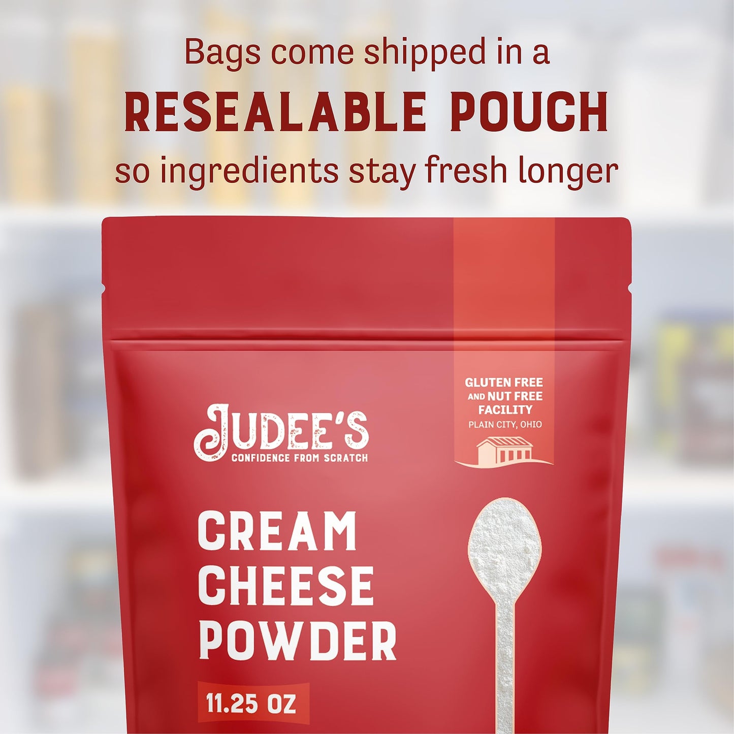 Judees Cream Cheese Powder - Non-GMO, Keto-Friendly, Gluten-Free - 11.25 oz - Made in USA