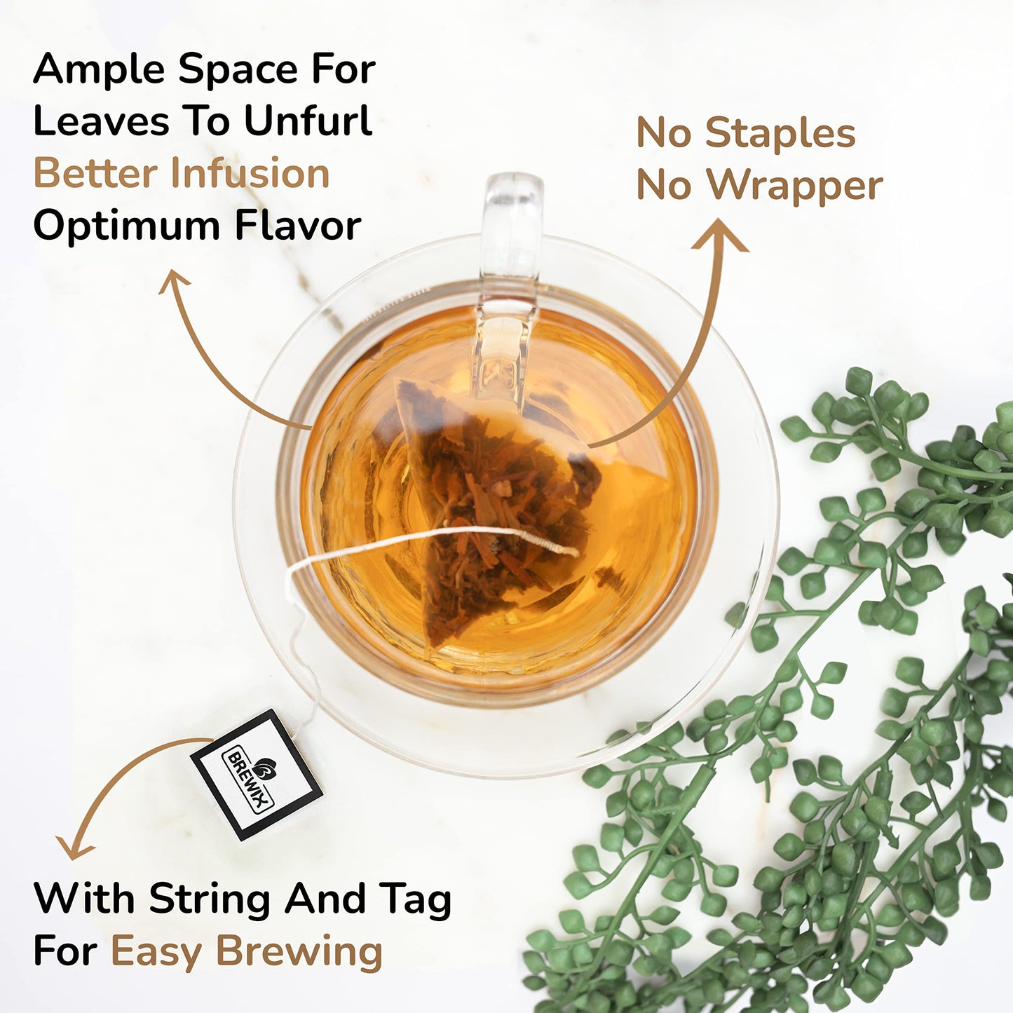 Brewix, Darjeeling Golden Summer Tea From Himalayas (22 Pyramid Tea Bags) | High Grown In The Himalayas | Long Leaf Tea, Packed