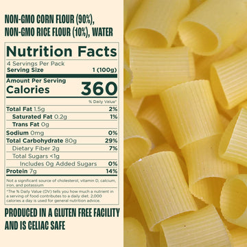 Giadzy Gluten Free Mezzi Rigatoni 3-Pack - Artisanal Italian Pasta, Non-GMO, Clean Ingredients