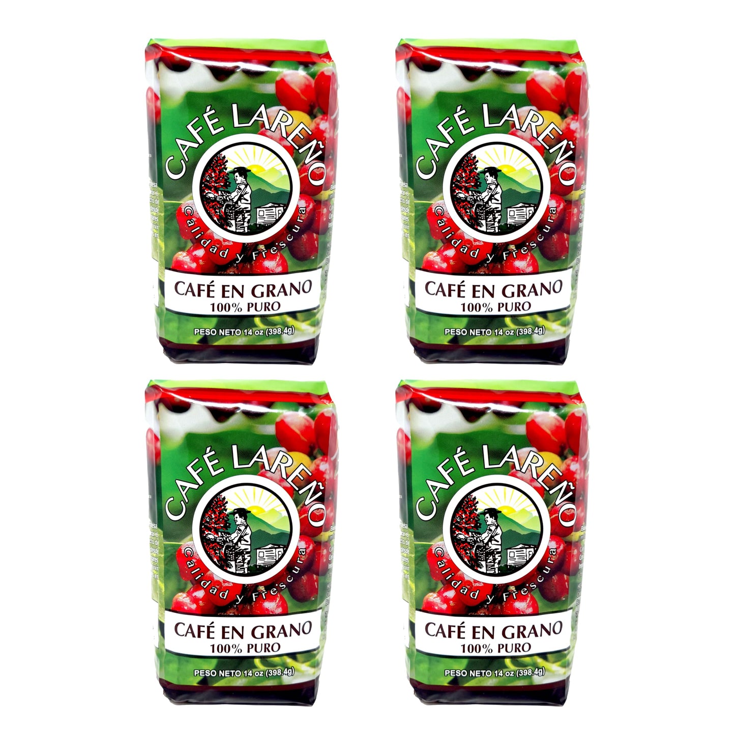 Caf? Lareo Whole Bean Coffee - Lares Puerto Rico - 14 Ounce (Pack Of 4)