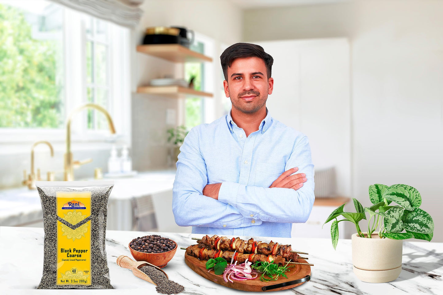 Rani Black Pepper Coarse Ground 28 Mesh (Table Grind) 3.5Oz (100G) ~ All Natural | Vegan | Gluten Friendly | Non-Gmo | Kosher |