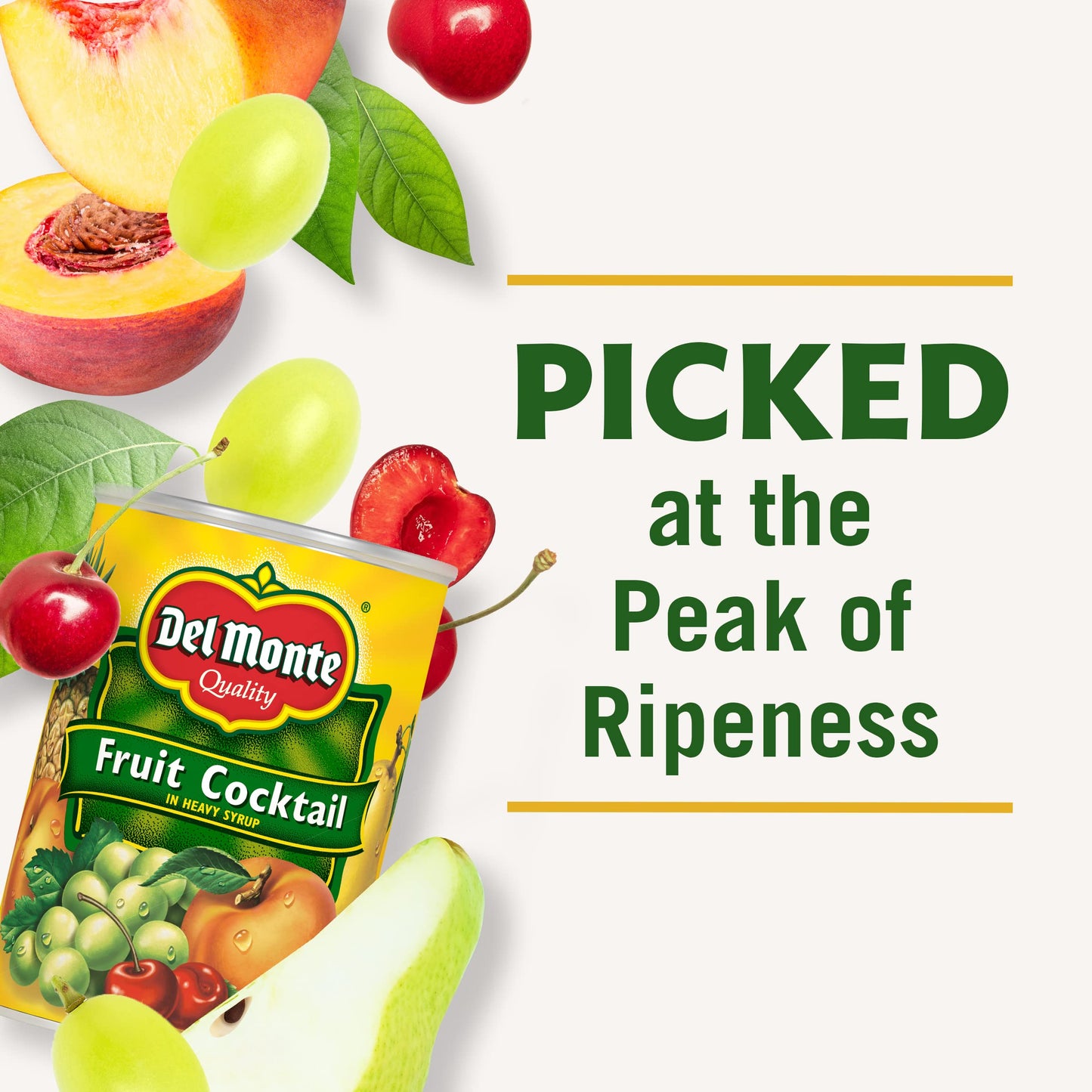 Del Monte Fruit Cocktail in Heavy Syrup, 15.25 oz Can, 12 Pack, Model 51066