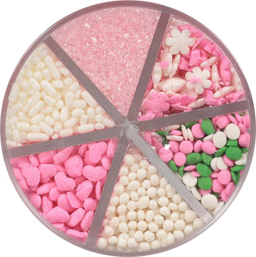 Betty Crocker 6 Cell Sprinkles, Pretty in Pink, 6.7 Oz, Perfect for Cakes, Cupcakes, Cookies, Gender Reveal, Baby Showers