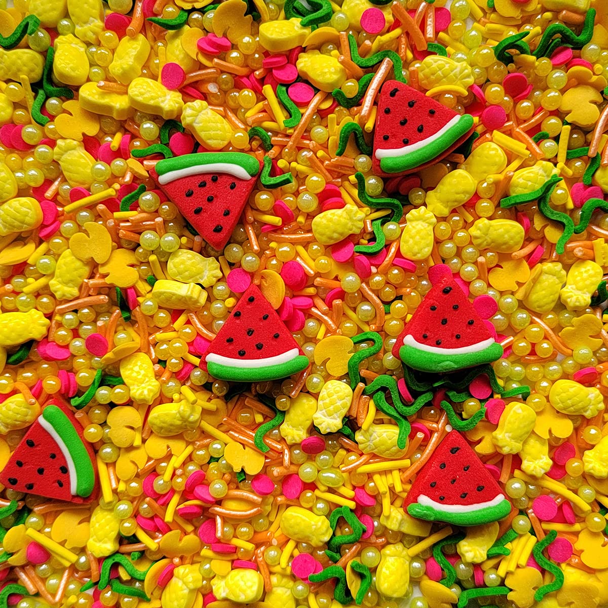Homankit Edible Summer Sprinkles Watermelon Pineapple Fruits Sprinkle Candy Baking Cake Cupcake Toppers Cookie Dessert Decoratio