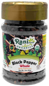 Rani Organic Black Pepper Whole, Premium MG-1 Grade, 3oz (85g) PET Jar, Non-GMO, USDA Organic, Gluten Friendly, Kosher, Product of Vietnam