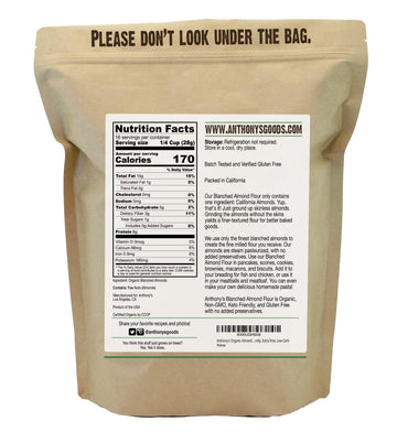 Anthony'S Organic Almond Flour, 1 Lb, Blanched, Gluten Free, Non Gmo, Keto Friendly, Extra Fine, Low Carb