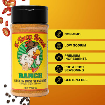 K-Town Krack BBQ Rub - Chicken Dust Seasoning for Wings, Beef, Pork, Fish - 3.5oz