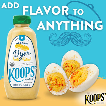 Koops' Organic Dijon Mustard – Dijon Seasoning, Gluten-Free, Kosher, Non-Gmo, Usda Certified Organic Mustard Sauce, Made In The Usa, From Quality Mustard Seeds – 12 Oz, Pack Of 1