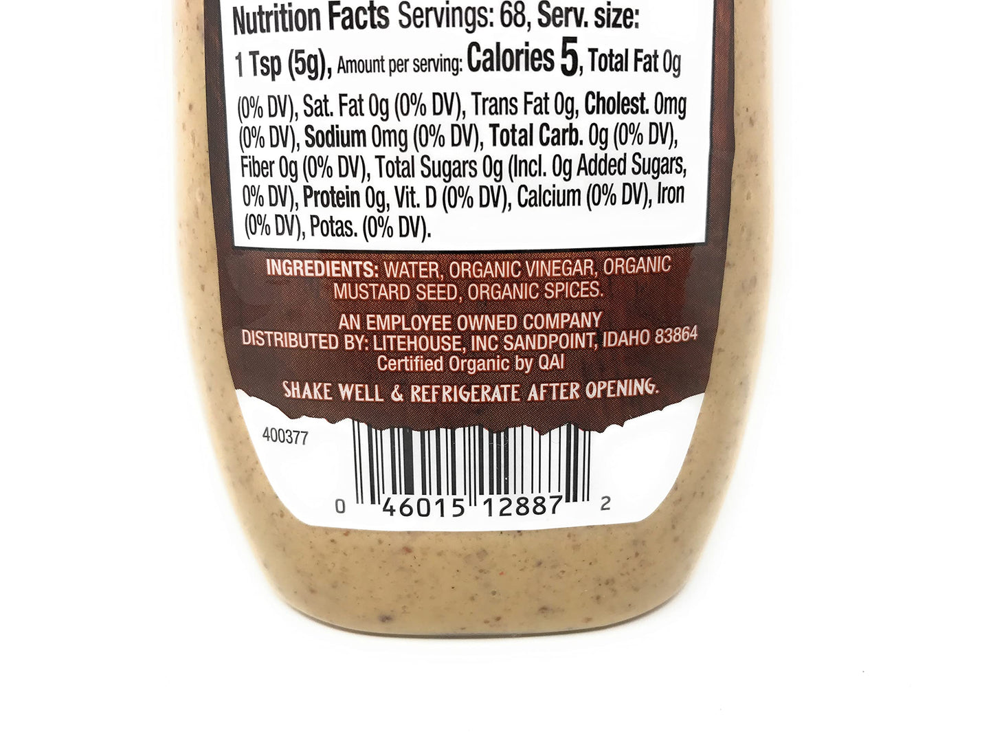 Organicville Organic Salt Free Mustard 12 Oz