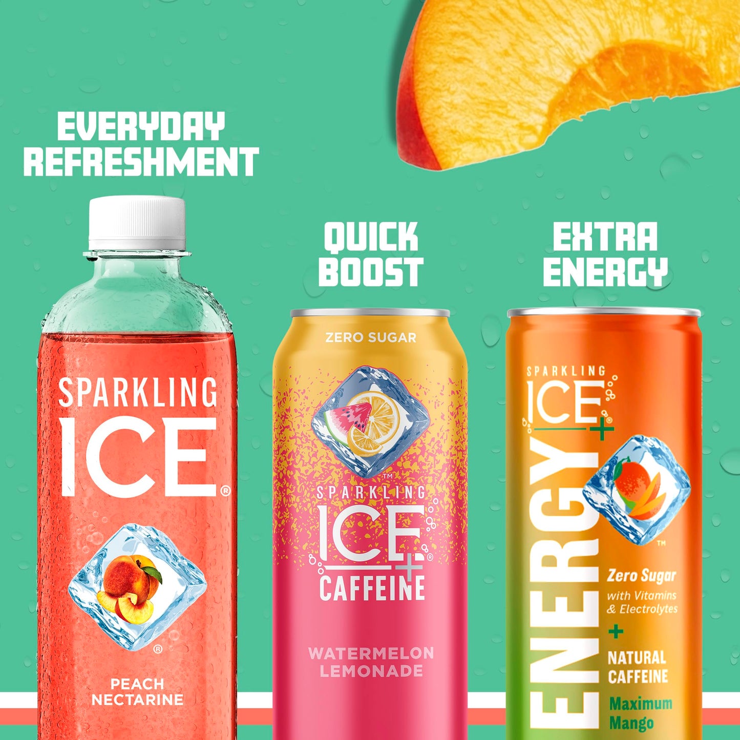 Sparkling Ice Peach Nectarine Sparkling Water, Zero Sugar, 17 Fl Oz Bottles, Pack of 12