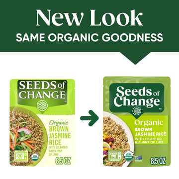 Seeds Of Change Organic Brown Jasmine Rice with Cilantro & A Hint Of Lime, Good Source of Fiber, No Artificial Ingredients or Pr