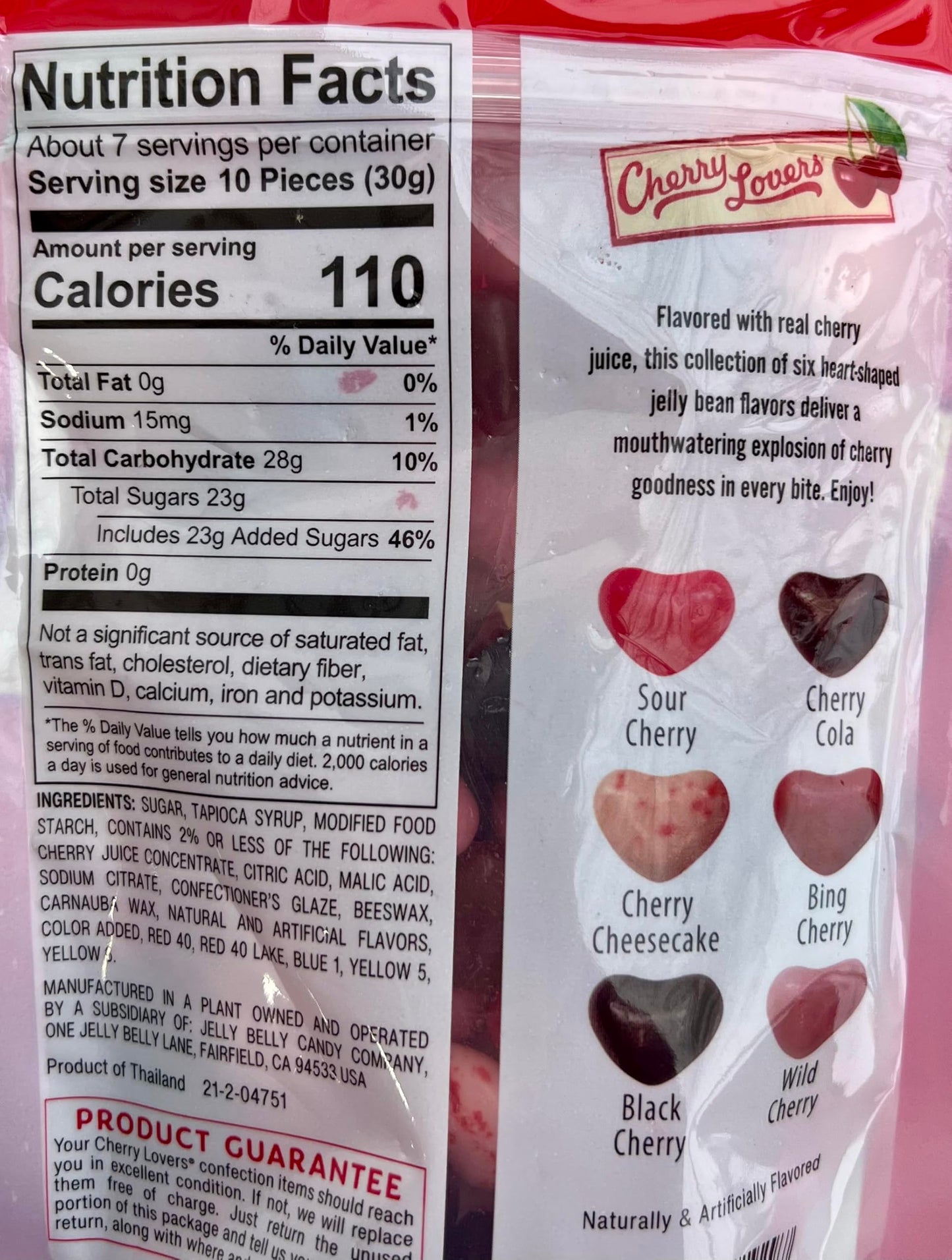 Jelly Belly Cherry Lovers Heart-Shaped Jelly Beans, 6 Flavors, 7 Oz