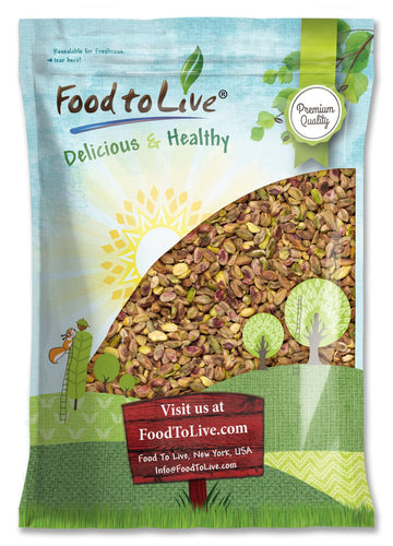 Food to Live - Dry Roasted Pistachio Kernels, 8 Pounds - Oven Roasted Whole Nuts, No Shell, Unsalted, No Oil Added, Kosher. High