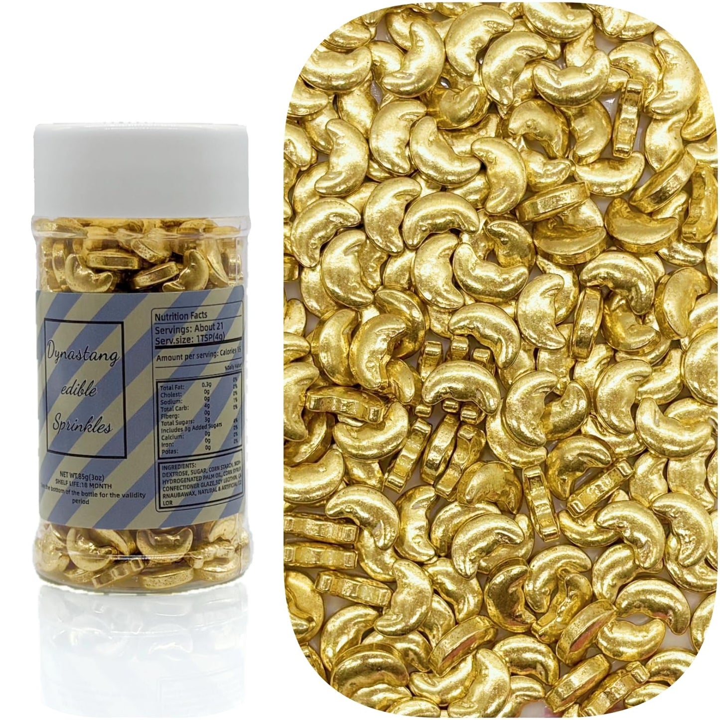 Dynastang Super Gold Moons Sprinkles Edible Moons Cake Decorating Moons Cake Decorations Cupcake Toppers Cookie Decorating Perfe