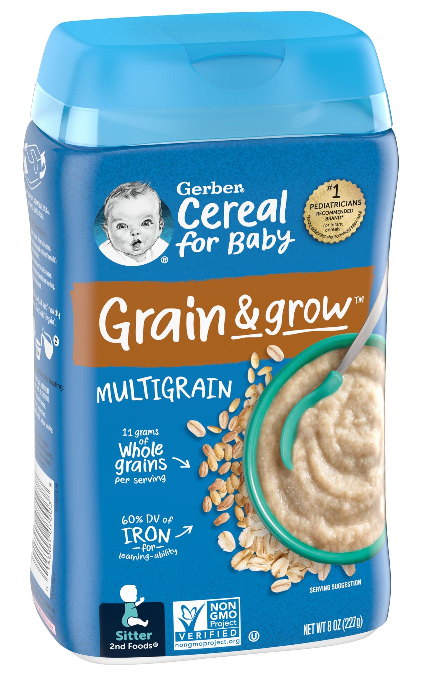 Gerber 2Nd Foods Baby Cereal, Multigrain, 8 Oz (Pack Of 3)