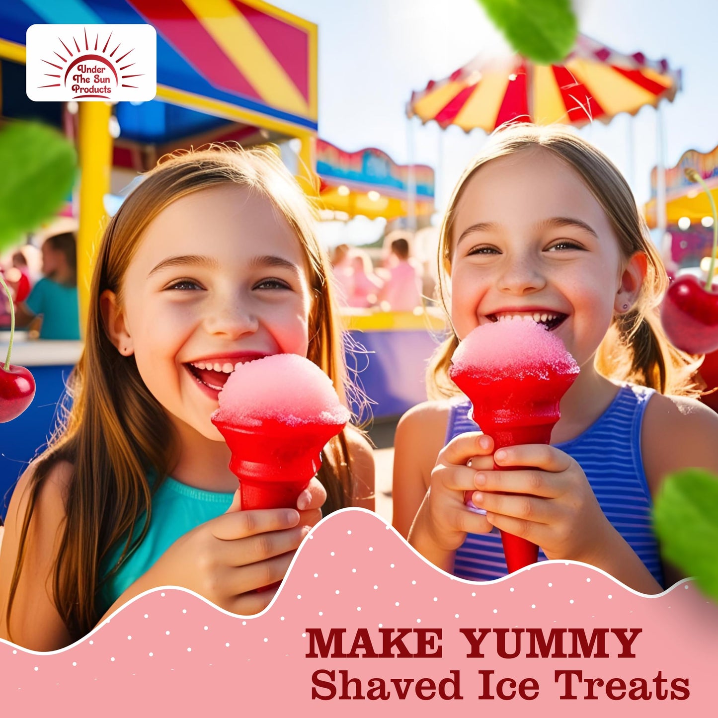 Under The Sun Products- 16Oz Bottle Of Snow Cone Syrup (16 Fl Oz (Pack Of 1), Cherry)