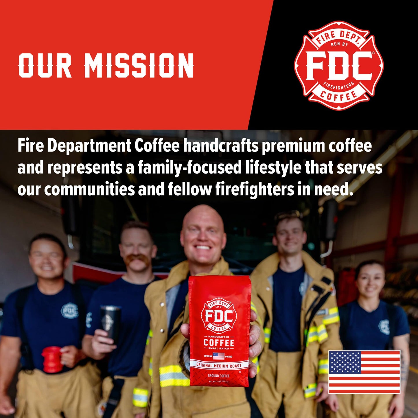 Fire Department Coffee Donut Shop Coffee Pods - Medium Roast - 24 Single Pods - Sweet & Smooth - Veteran Owned