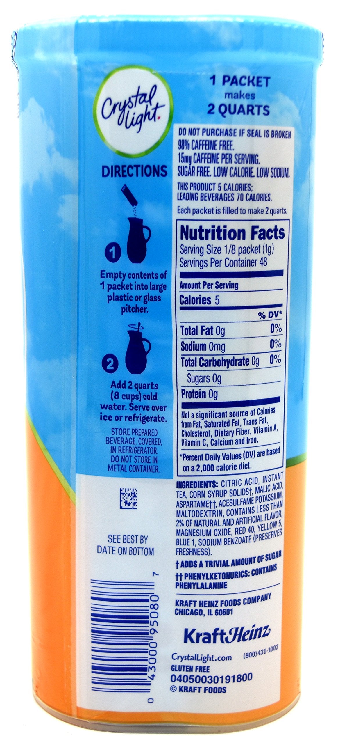 Crystal Light Peach Iced Tea Canisters (VALUE PACK OF 12)