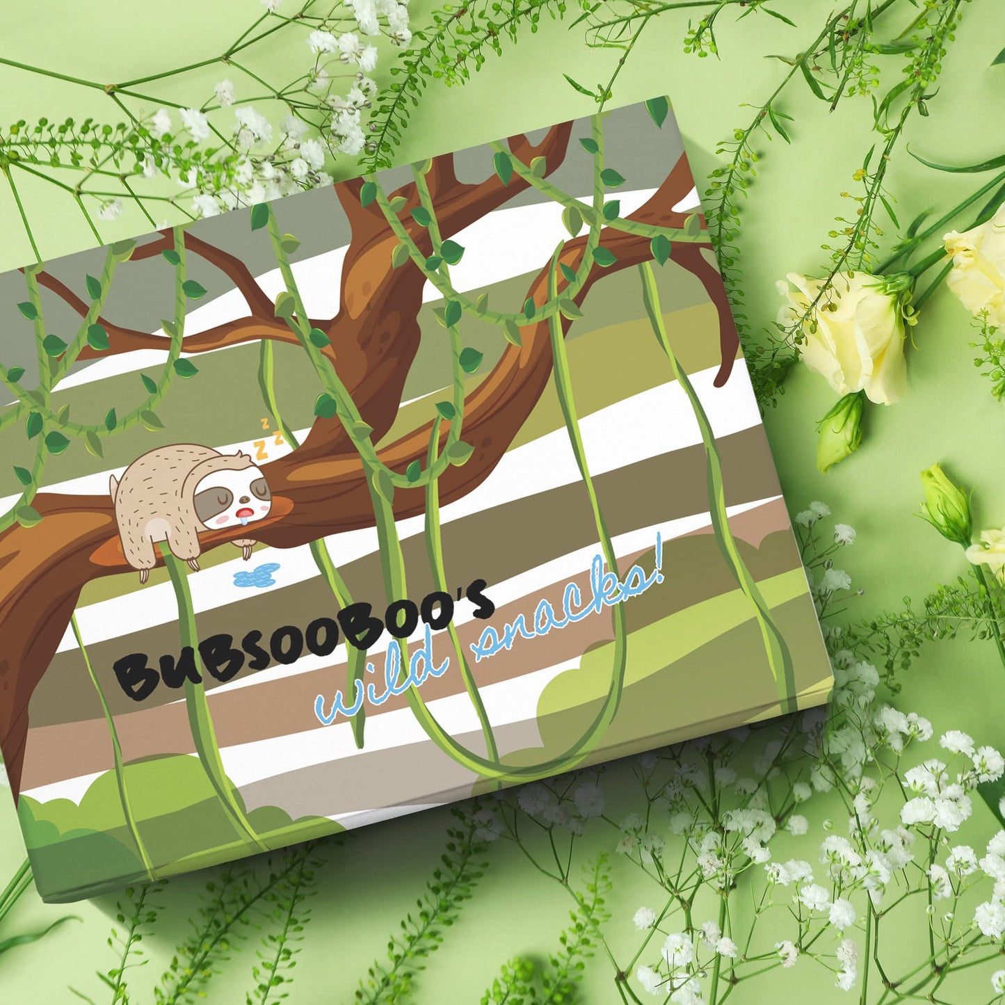 Bubsooboos Wild Snacks Maxi Snack Box - 21 Piece Set, Green Jungle Themed, Multipack Hamper Gift of Sweet Candy