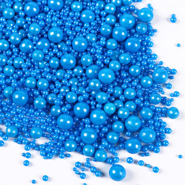 Edible Pearls For Cake Decorating, Blue Pearl Sprinkles, Blue Sprinkles For Cookies, Macaron, Cake, And Ice Cream Topping, Perfe