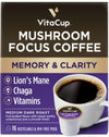 Vitacup Mushroom Coffee Pods - Boost Focus & Immunity With Lions Mane, Chaga, Vitamins, For Memory & Clarity, Recyclable K-Cup P