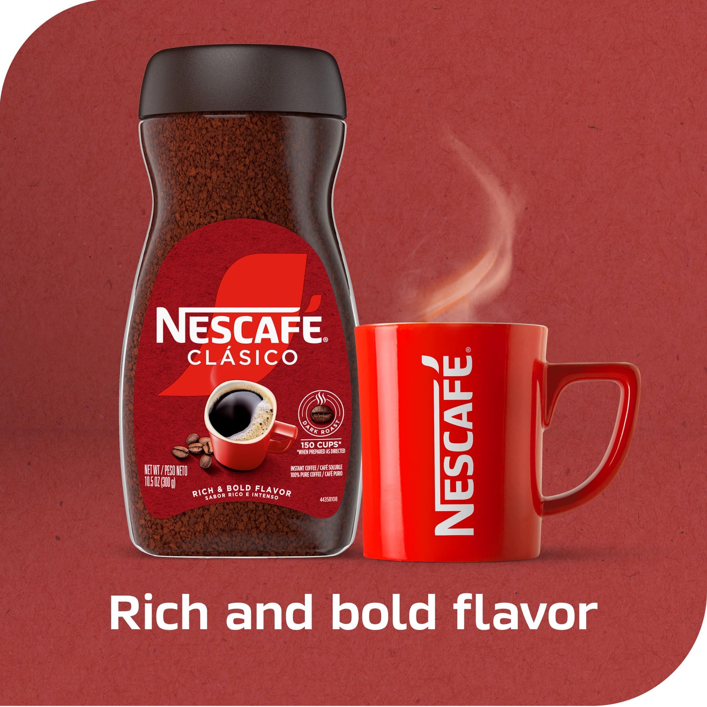 NESCAF   CL  SICO Instant Coffee, Dark Roast Coffee, 1 Jar (10.5 Oz)