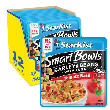 StarKist Smart Bowls Tomato Basil, 4.5 oz Pouch (Pack of 12) - Features Barley & Beans with Wild Caught Light Tuna