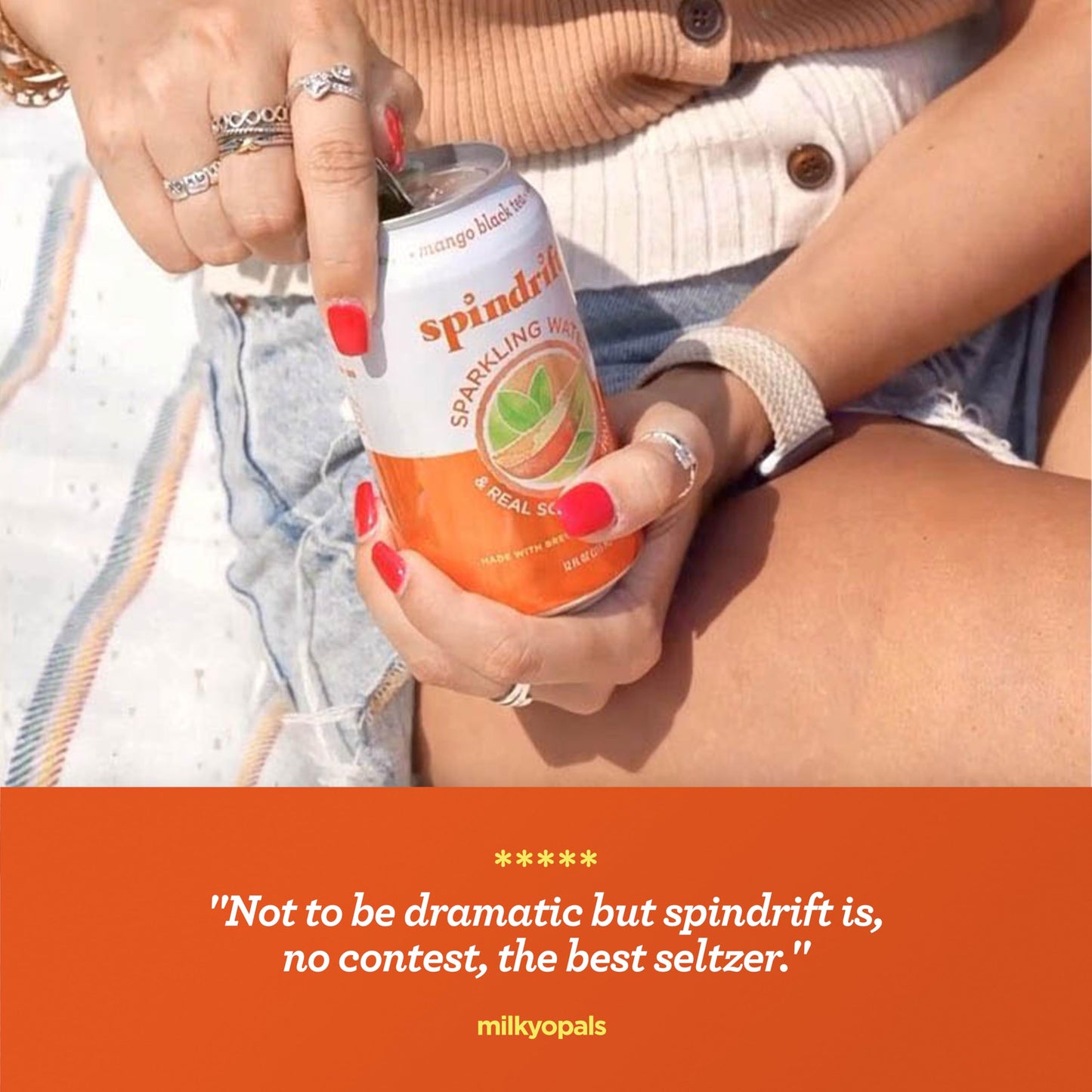 Spindrift Mango Black Tea - 12 oz Can, Pack of 24, Refreshing Iced Beverage