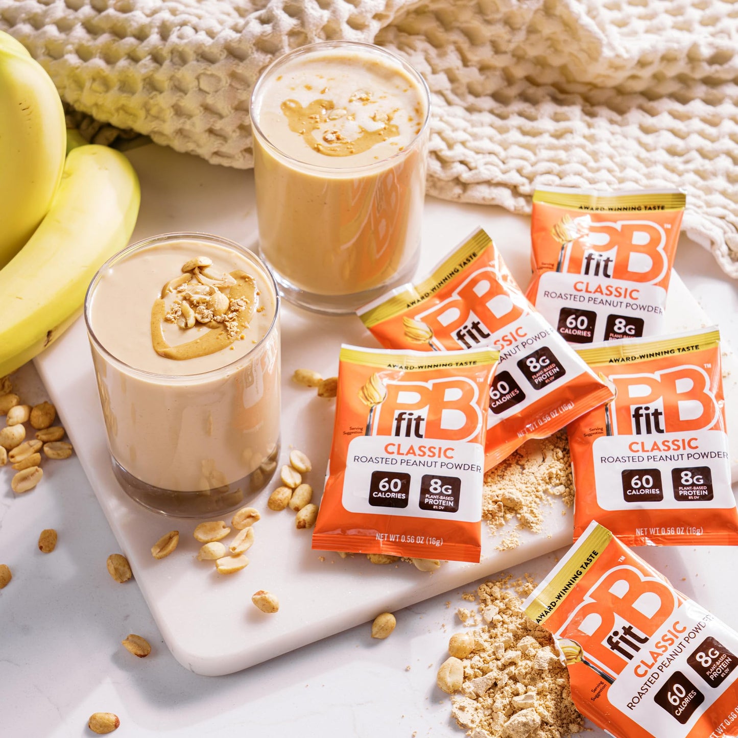 Pbfit Classic Peanut Butter Powder Packets, Powdered Peanut Spread From Real Roasted Pressed Peanuts, 8G Of Protein 8% Dv Per Pa