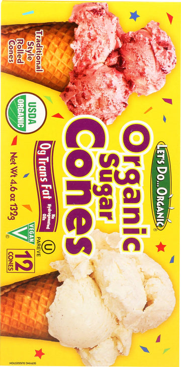 Lets Do Organics, Sugar Ice Cream Cone, Organic, 5 Ounce
