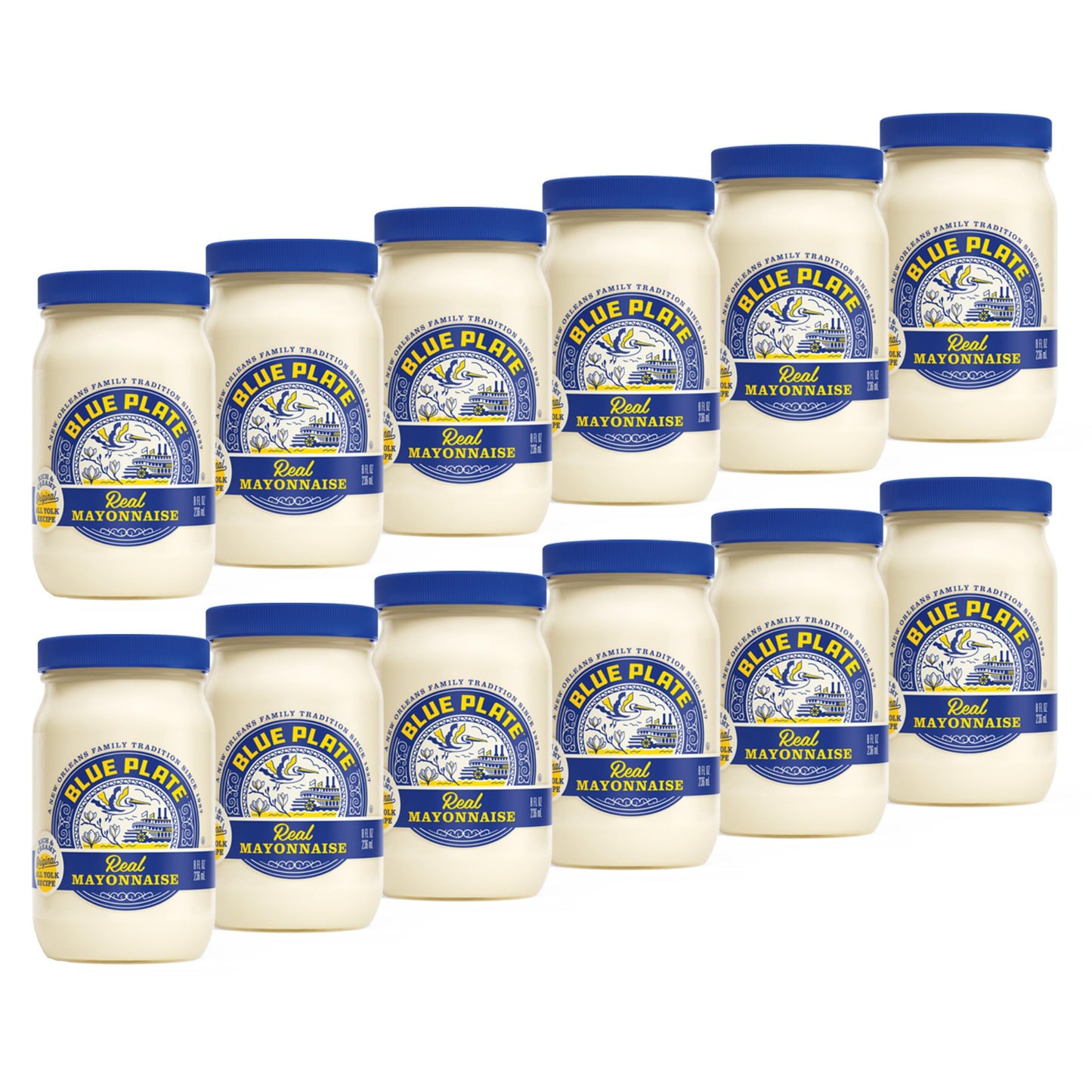 Blue Plate Real Mayonnaise, 8 Fl Oz Jar (Pack of 12)