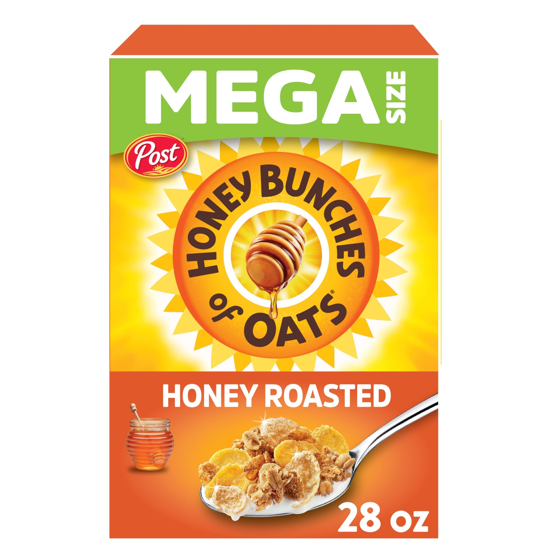 Honey Bunches of Oats Honey Roasted, Heart Healthy, Low Fat, made with Whole Grain Cereal, 28 Ounce