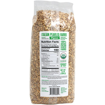 Organic Farro Pearled, 3.3 Lb (52.8 Oz), Italian Farro Perlato, Emmer Wheat, Non-Gmo, Superfood, Bulk, Protein, Fiber Rich, L'Or